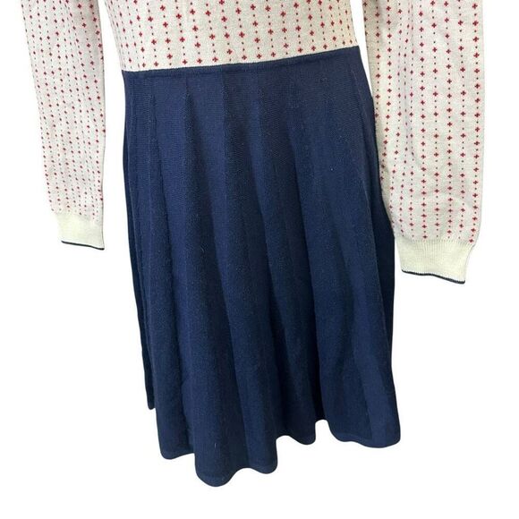 Draper James Wool Blend Fair Isle Knit Fit Flare LS Sweater Dress sz‎ M NEW - Picture 4 of 13